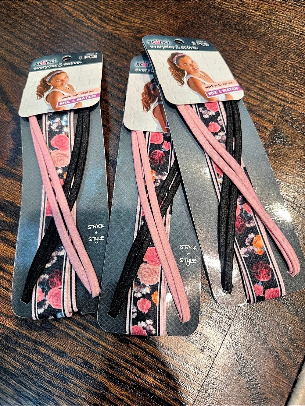 Lot 3 packs Scunci Everyday & Active Mix & Match Headbands 3-Piece Set